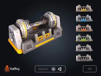 SCI-FI Reactor V1 Futuristic Power Core Low-poly 3D model
