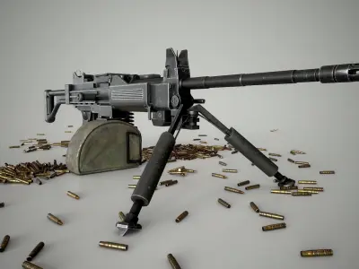 Negev Machine Gun Low-poly 3D model