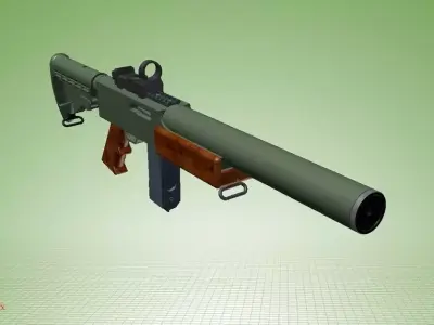 Suppressed Ruger10-22 Free 3D model