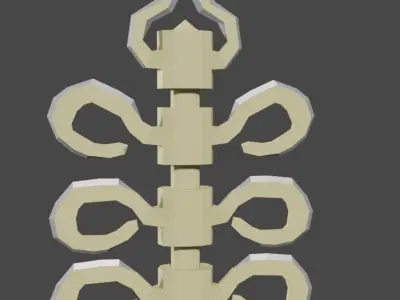 fish-sword spinal cord Low-poly 3D model