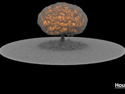 Houdini Power Asset - Nuclear Explosion Low-poly 3D model