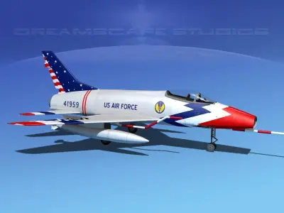 North American F-100E Skyblazers 3D model