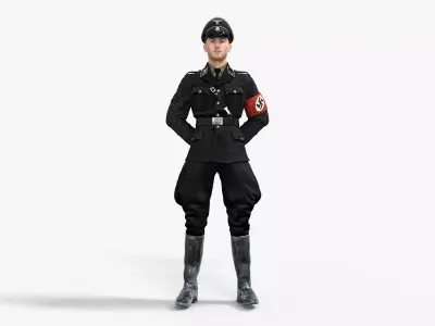 German SS Black Uniform WWII  Low-poly 3D model