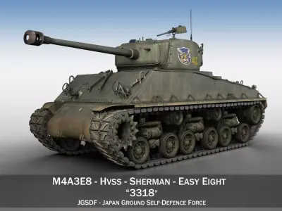 M4A3E8 Sherman - JGSDF - 3318 3D model
