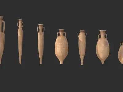 Amphora - Damaged Old Terracotta Low-poly 3D model