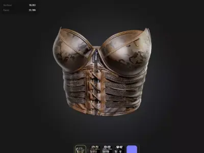 military Corset game ready UE5 PBR Low-poly 3D model