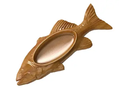 Ashtray fish 3d print 3d model stl obj 3D model