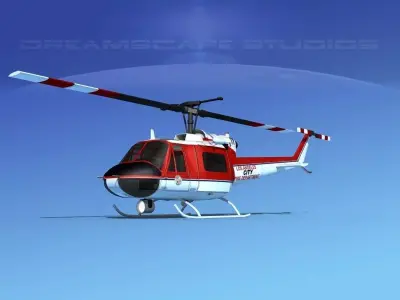 Bell 204 Los Angeles FD 3D model