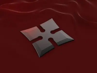 4 Point Shuriken Wide Edge 3D model