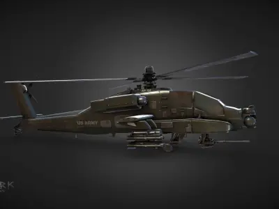 Apache AH-64 Attack Helicopter 3D model