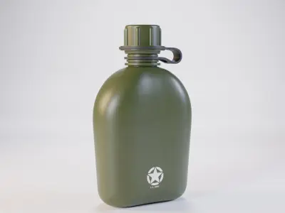 Canteen Military 12x21x7 Low-poly 3D model
