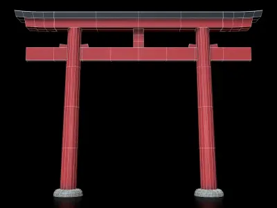 Japanese Torii gate Low-poly 3D model