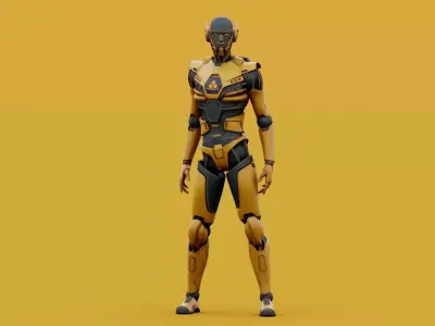  Cyborgtopia B-38 Rigged 3D model
