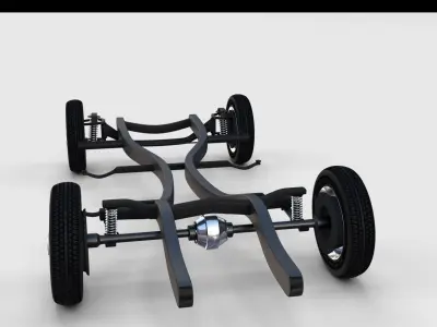 Mercedes Benz 190SL Chassis rev 3D model