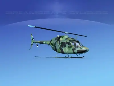 Bell OH-58B Swedish Army 3D model
