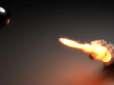 cannon with flames 3D model