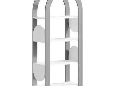 Devi Rack With Shelves Made Of MDF Free low-poly 3D model