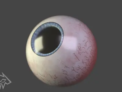 3D eyes with 6 varing eye colours- Rigged 3D model