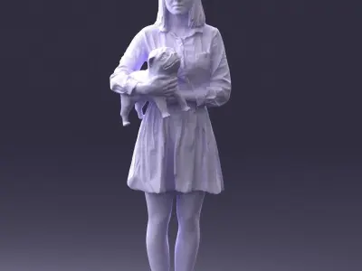 000005 Woman with dog 0921 3D model