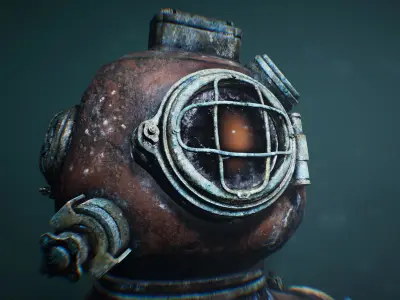 Underwater Diving Helmet Low-poly 3D model