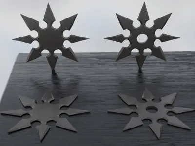 Shuriken Collection Bundle - Game Ready Low-poly 3D model