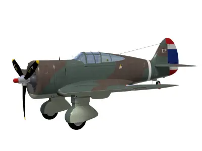 Curtiss Wright P36 Hawk75N 3D model
