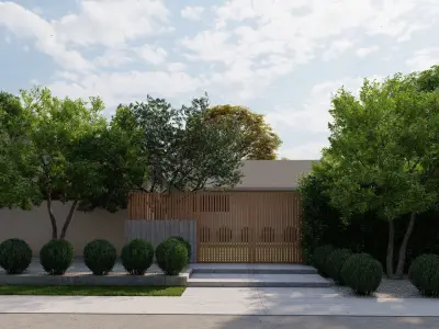 3D Exterior Scene 3D model design garden and landscape Free 3D model