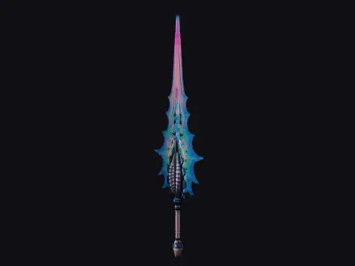 Sword Magical Cutting Fantasy Melee Dagger Iron Blade Saber Low-poly 3D model