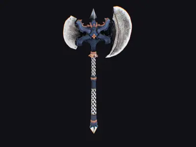 Axe Pickaxe Pike Cutting Hatchet Weapon Halberd Fantasy Bill Low-poly 3D model