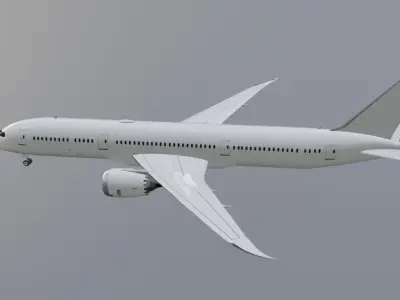 Boeing 787- 9 Dreamliner  Low poly 3D Model Generic livery Low-poly 3D model