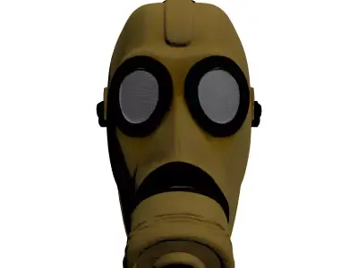 Yellow Industrial Gas Mask 3D model