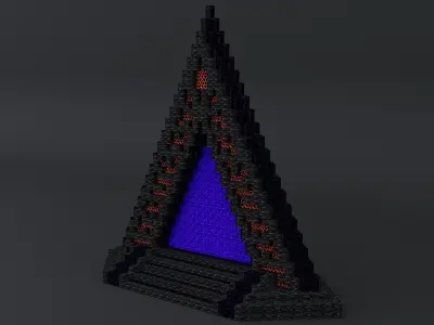 Minecraft Nether portal Free low-poly 3D model