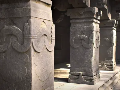 Old Temple - Modular Asset Low-poly 3D model