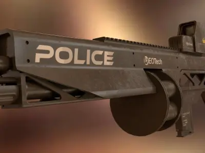 Cyberpunk rifle Free 3D model