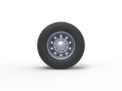 Rear custom wheel of semi truck Scale 1 to 25 3D print model