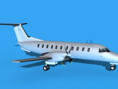 Embraer EMB120 Unmarked White 3D model