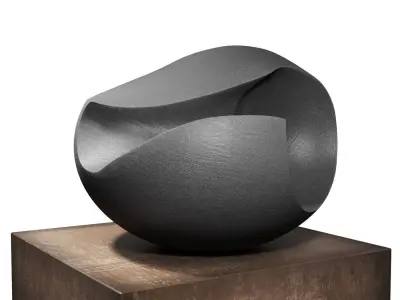 James Oughtibridge Jet Black Concave sculpture 3D model
