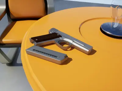 Hamada Type 2 Pistol Model With Blend 3D model
