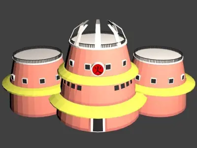 Konoha Naruto in Loupolli style Free low-poly 3D model