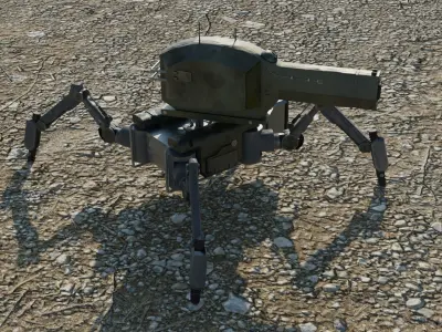 Spider Battle Robot Low-poly 3D model