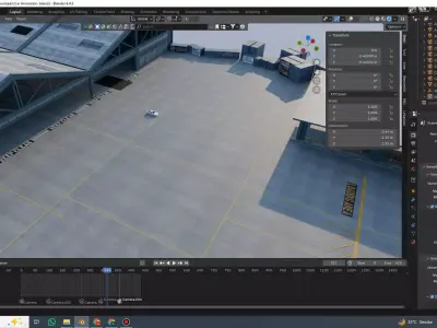 Drift car street with BMW Rigged Free 3D model