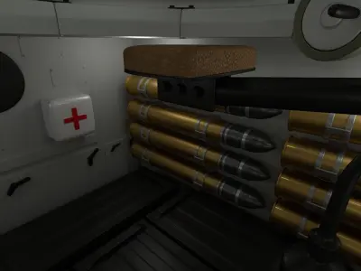 T-34 85 Interior Engine Bay Full HDRI Winter Camo 3D model