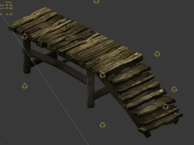 Pier-Wooden Ladder 35 3D model