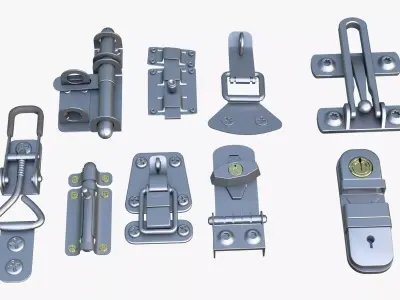 Metal Fastener and Clasp Set M1 3D model