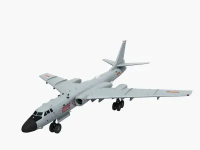 H-6K China Strategic Bomber 3D model