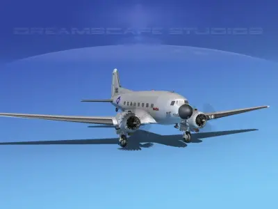 Douglas C-47 Dakota NASA V1 3D model