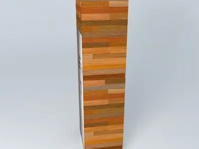 Closet Refrigerator wood Free 3D model
