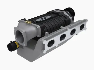 Jackson Racing K-Series supercharger Low-poly 3D model