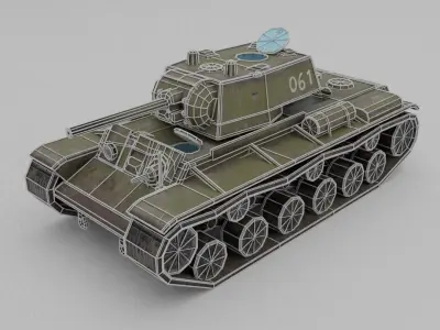 KV-1 ZiS-5 Heavy Tank Low-poly 3D model