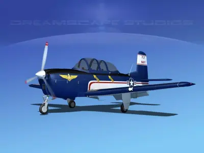 Beechcraft T-34 Mentor V13 USN 3D model